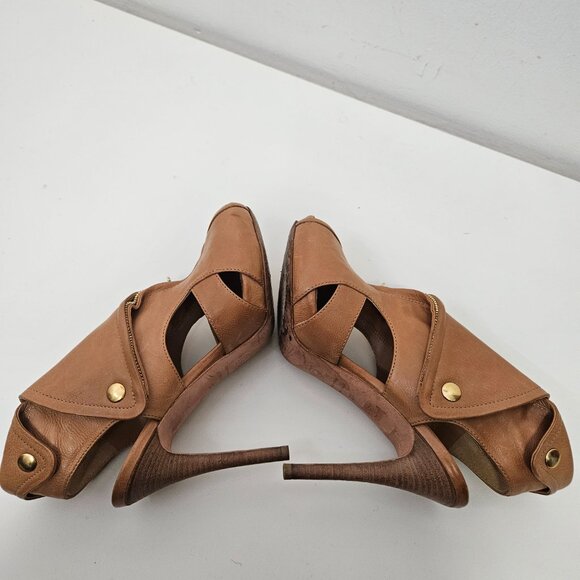 Alexander McQueen Faithfull Biker Stiletto Heels Skull Zippers Sz 6.5 US/ 37 EUR - Picture 9 of 16